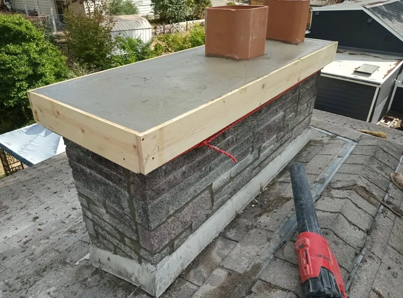 Chimney crown formwork during repair
