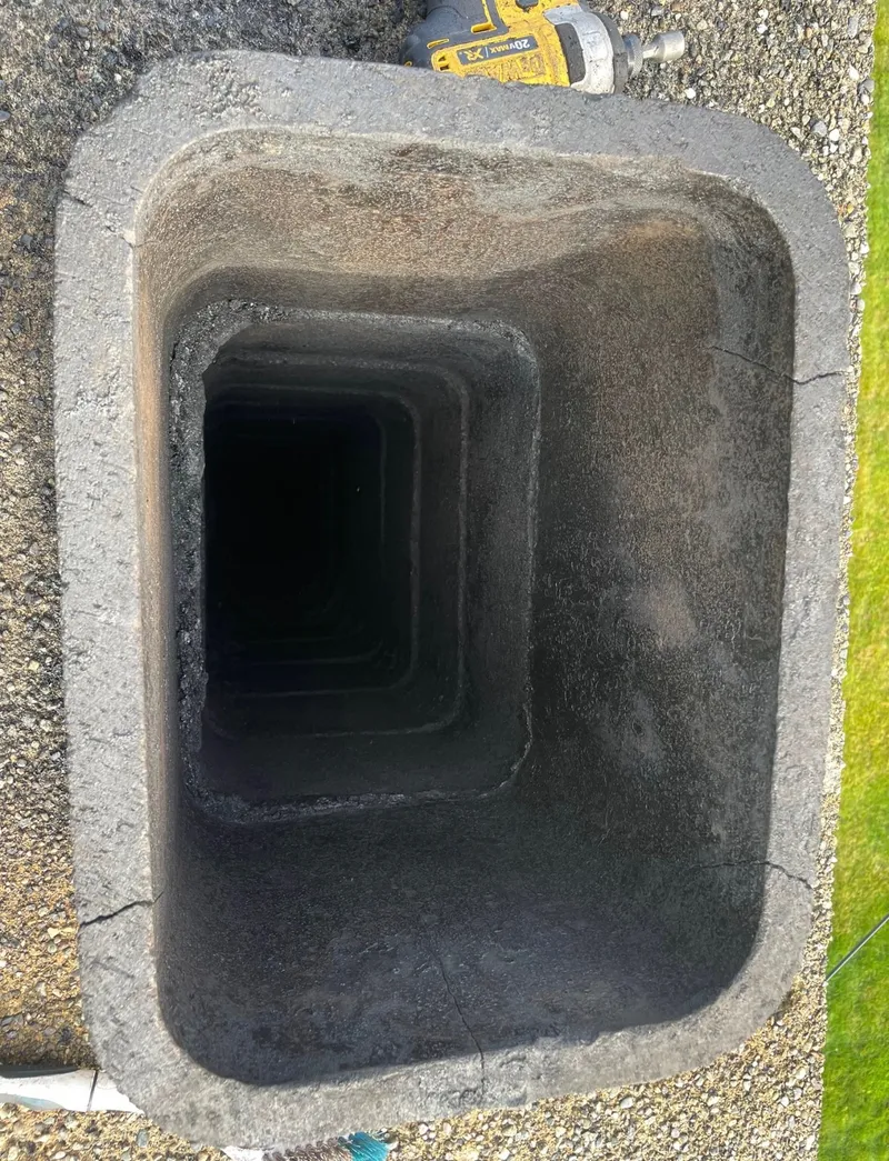 Chimney flue after soot and creosote removal