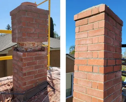 Chimney rebuild in Seattle WA — above-roofline masonry rebuild for pre-war and seismically damaged Seattle chimneys